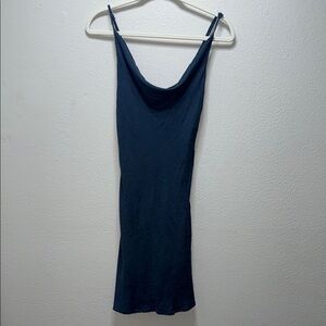 Style Rack Blue Ribbed Slip Dress for Night Out